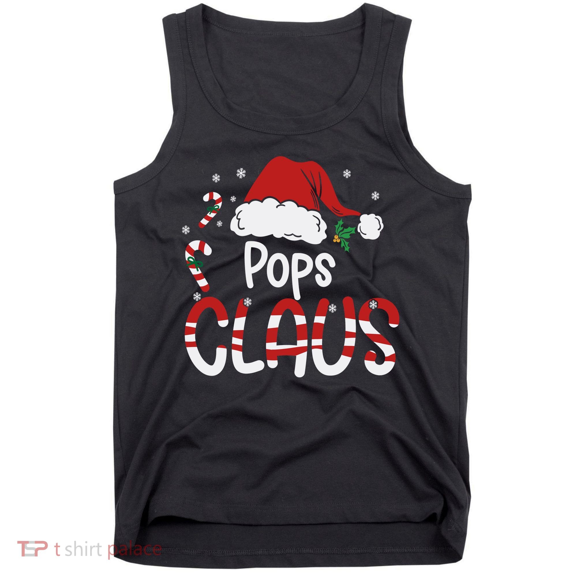 Funny Pops Claus Christmas Pajamas Santa Hat Costume Tank Top