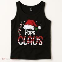 Funny Pops Claus Christmas Pajamas Santa Hat Costume Tank Top thumb 2