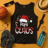Funny Pops Claus Christmas Pajamas Santa Hat Costume Tank Top thumb 4