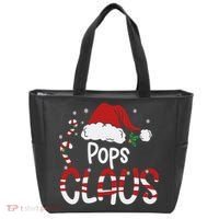 Funny Pops Claus Christmas Pajamas Santa Hat Costume Tote Bag thumb 0