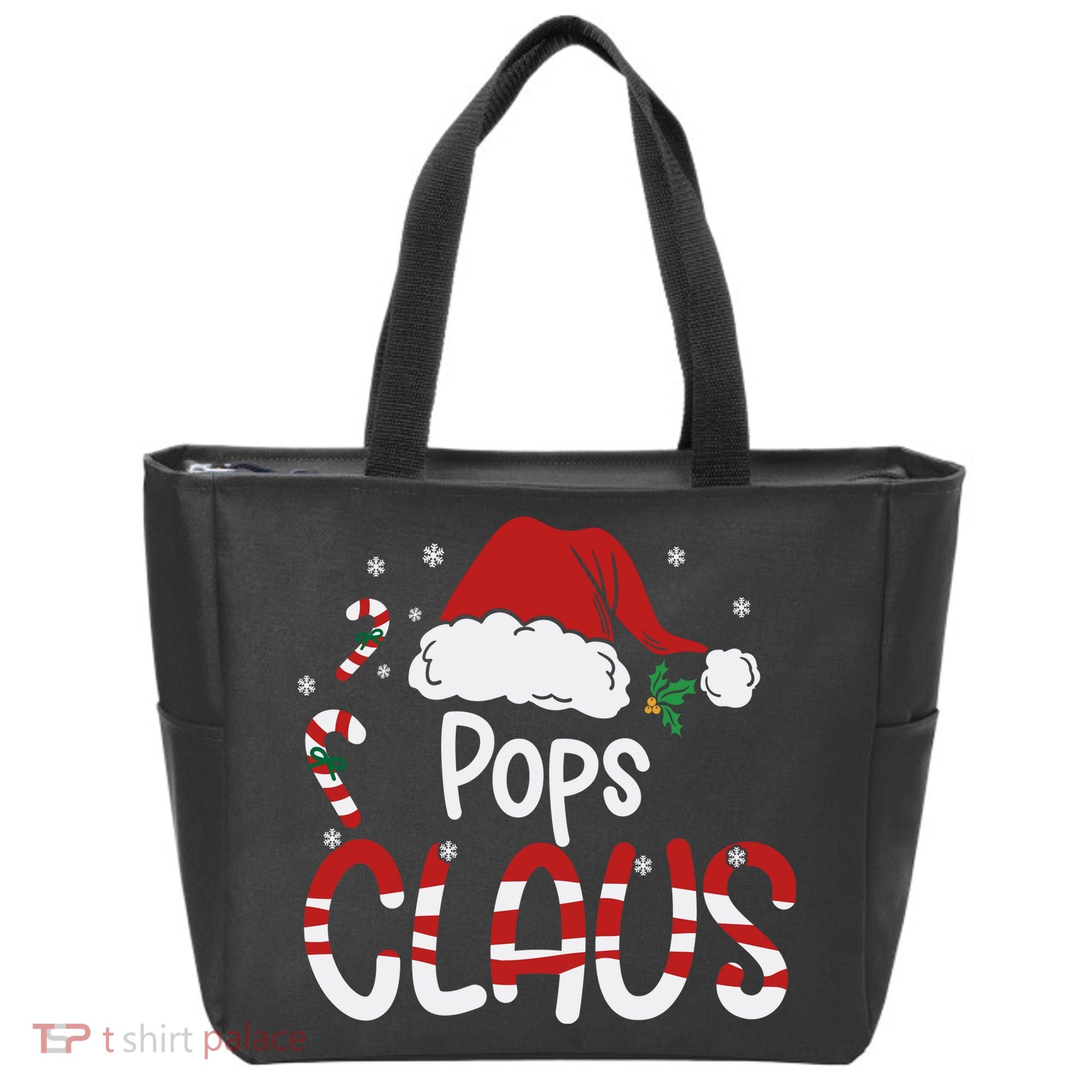 Funny Pops Claus Christmas Pajamas Santa Hat Costume Tote Bag