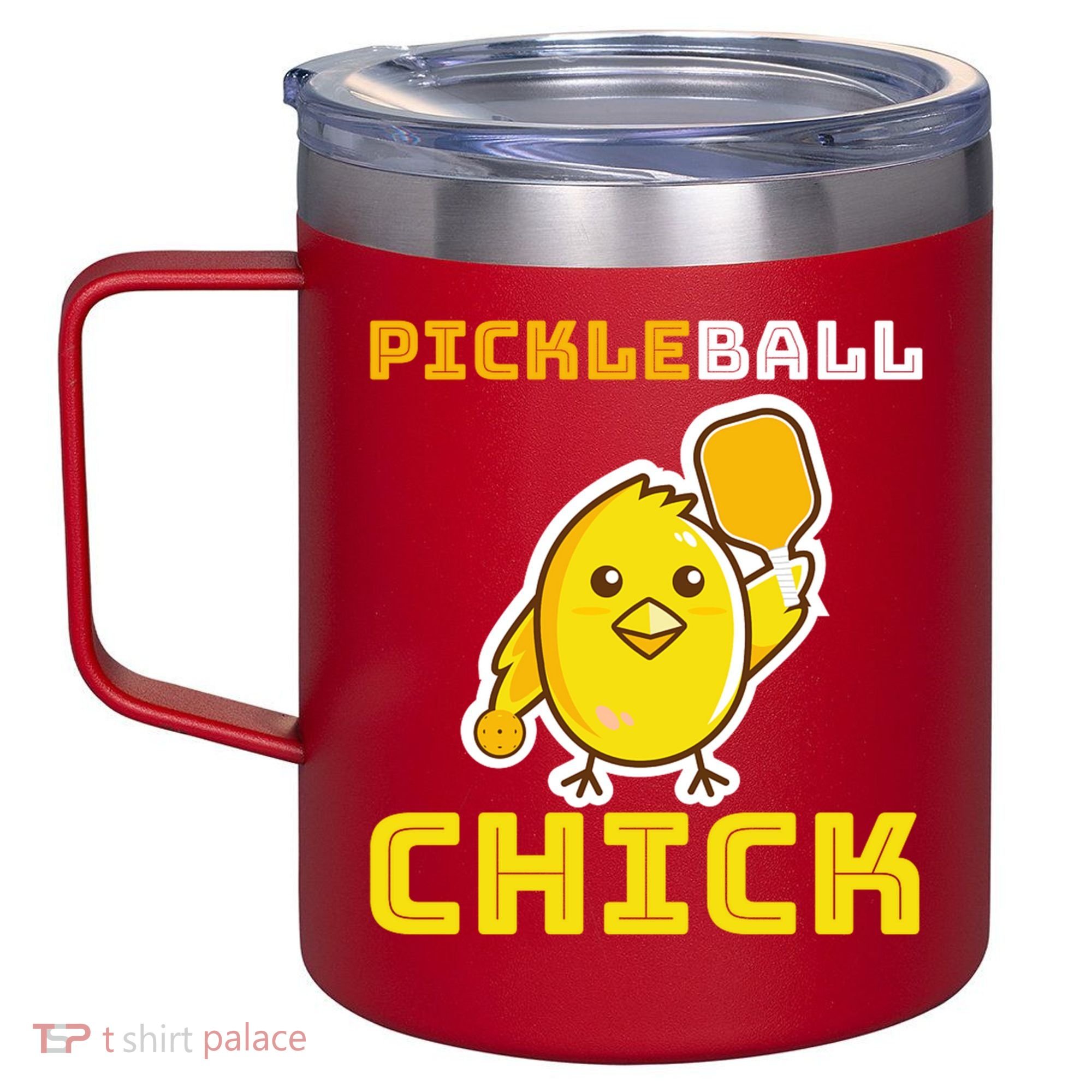 Funny Pickleball Chick 12oz Stainless Steel Coffee Mug