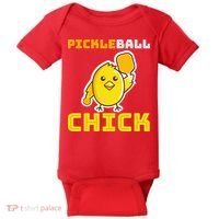Funny Pickleball Chick Baby Bodysuit thumb 0