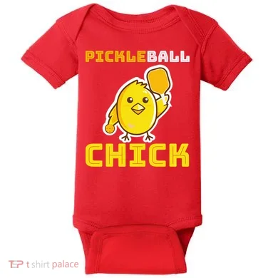 Funny Pickleball Chick Baby Bodysuit