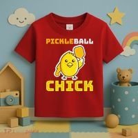 Funny Pickleball Chick Toddler T-Shirt thumb 3