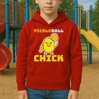 Funny Pickleball Chick Kids Hoodie thumb 2