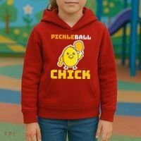 Funny Pickleball Chick Kids Hoodie thumb 3