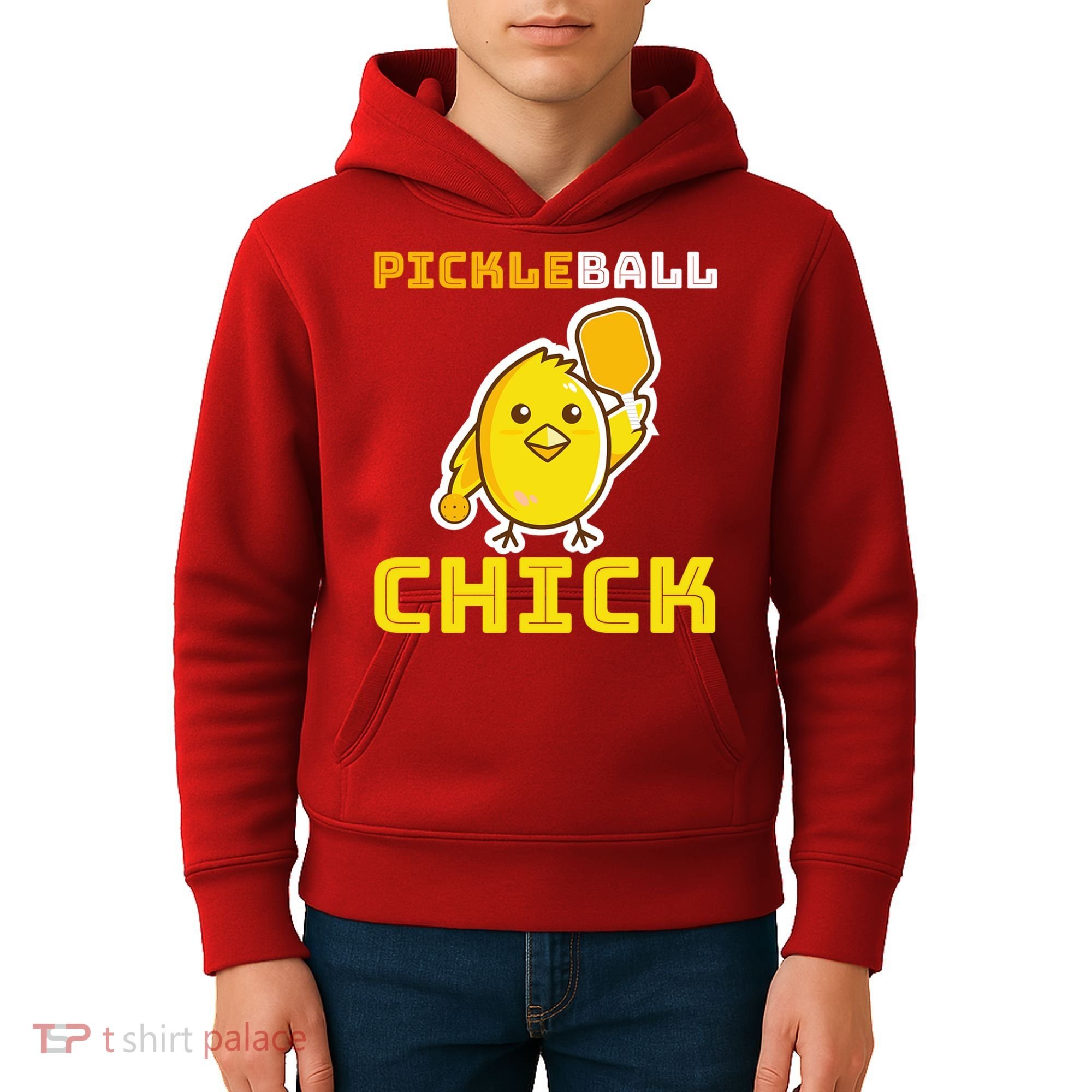 Funny Pickleball Chick Kids Hoodie