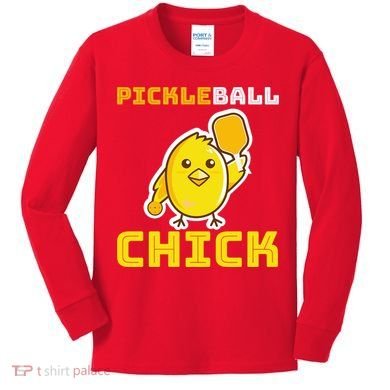 Funny Pickleball Chick Kids Long Sleeve Shirt