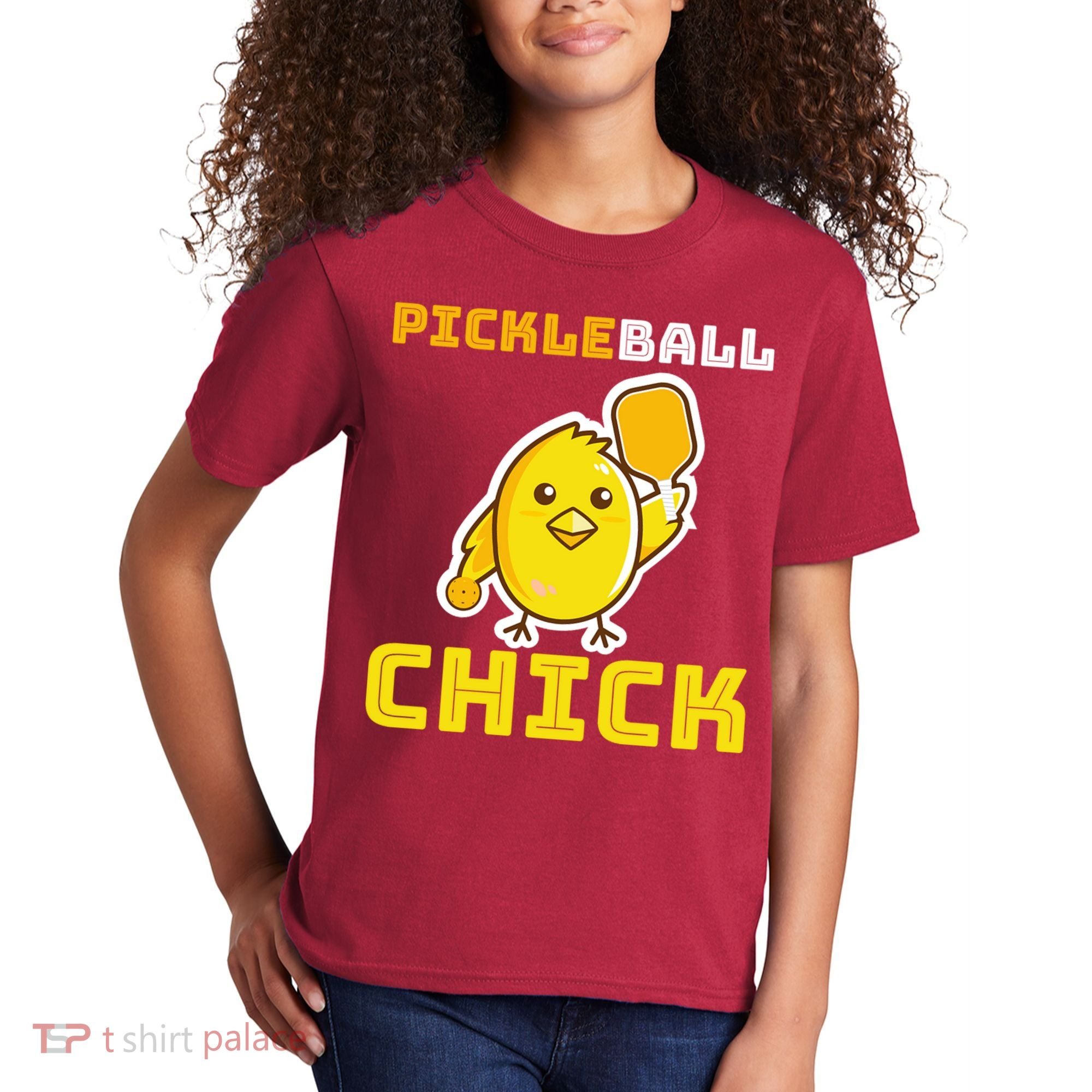 Funny Pickleball Chick Kids T-Shirt