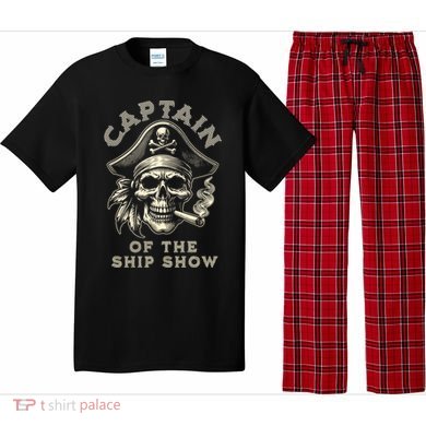 Funny Pontoon Captain Motor Boat Dad Pirate Graphic Gift Pajama Set