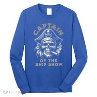 Funny Pontoon Captain Motor Boat Dad Pirate Graphic Gift Long Sleeve Shirt thumb 0