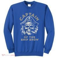 Funny Pontoon Captain Motor Boat Dad Pirate Graphic Gift Sweatshirt thumb 0