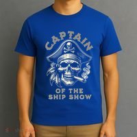 Funny Pontoon Captain Motor Boat Dad Pirate Graphic Gift T-Shirt thumb 3