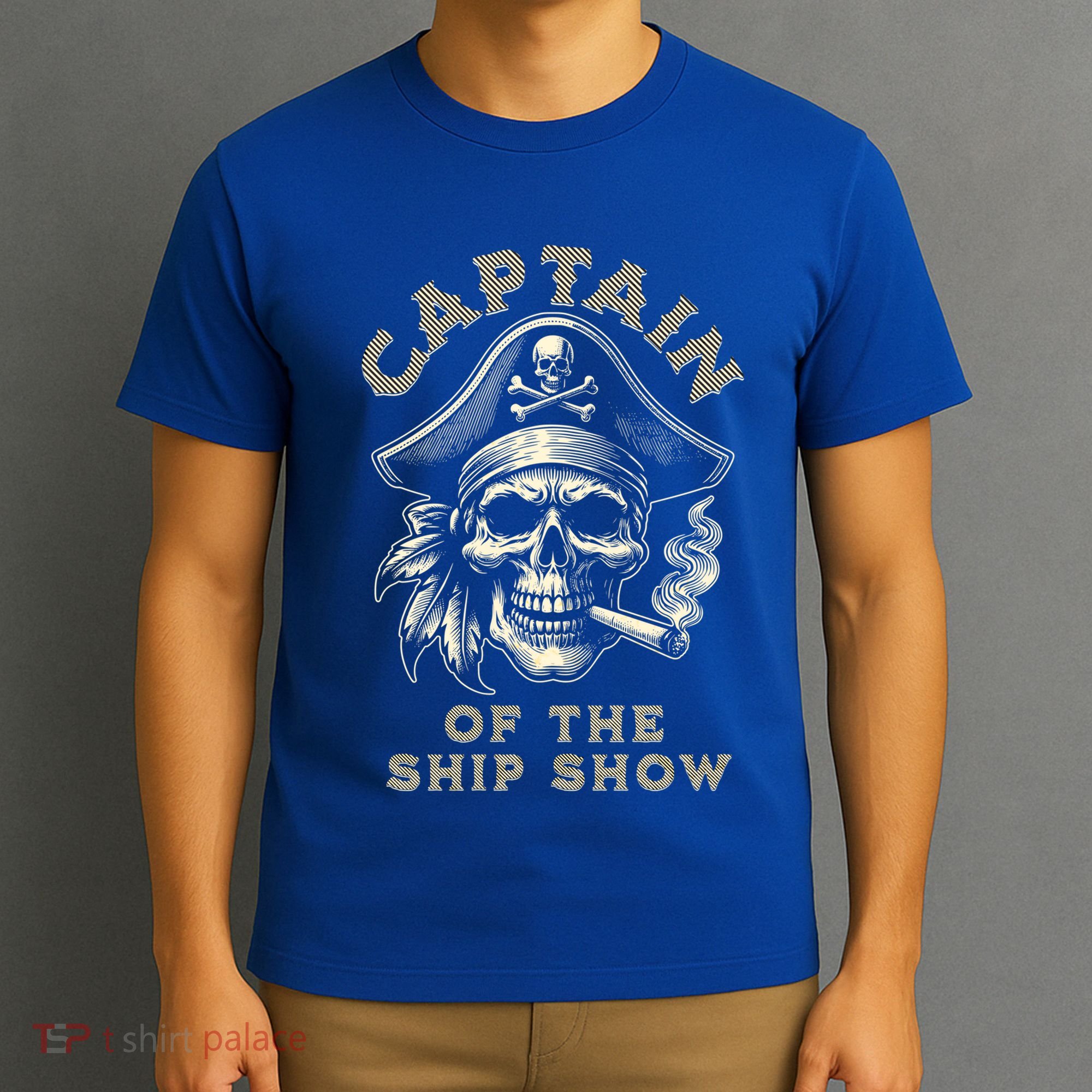 Funny Pontoon Captain Motor Boat Dad Pirate Graphic Gift T-Shirt