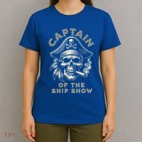 Funny Pontoon Captain Motor Boat Dad Pirate Graphic Gift T-Shirt thumb 4