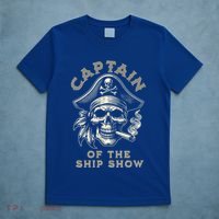 Funny Pontoon Captain Motor Boat Dad Pirate Graphic Gift T-Shirt thumb 5