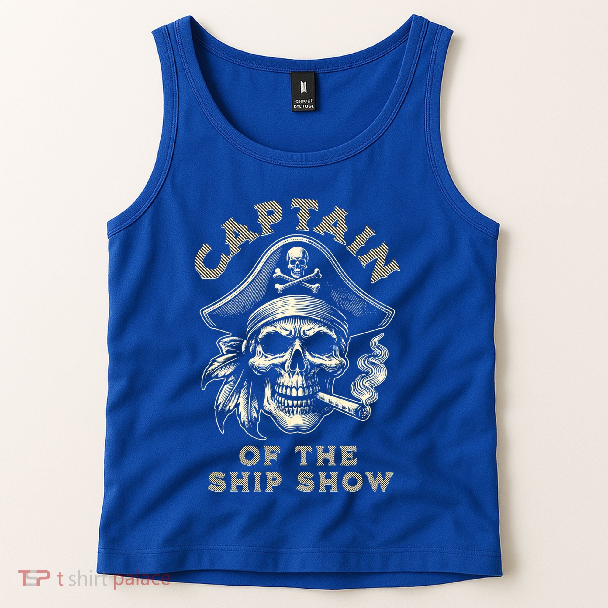 Funny Pontoon Captain Motor Boat Dad Pirate Graphic Gift Tank Top