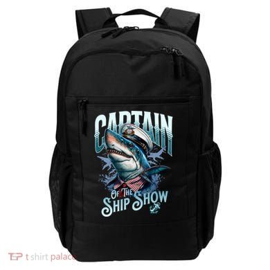 Funny Pontoon Captain Motor Boat Dad Shark Graphic Gift Backpack