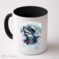 Funny Pontoon Captain Motor Boat Dad Shark Graphic Gift Coffee Mug thumb 0