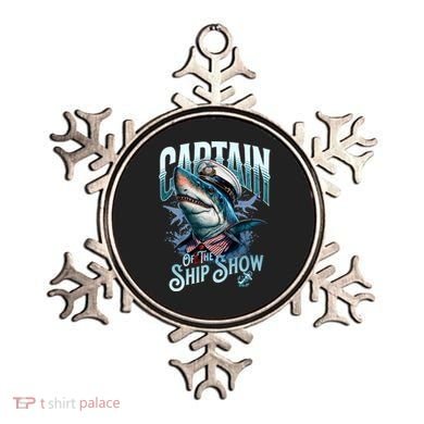 Funny Pontoon Captain Motor Boat Dad Shark Graphic Gift Ornament