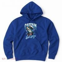 Funny Pontoon Captain Motor Boat Dad Shark Graphic Gift Hoodie thumb 0