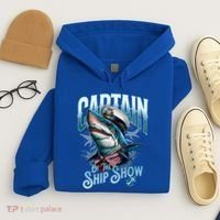 Funny Pontoon Captain Motor Boat Dad Shark Graphic Gift Hoodie thumb 4