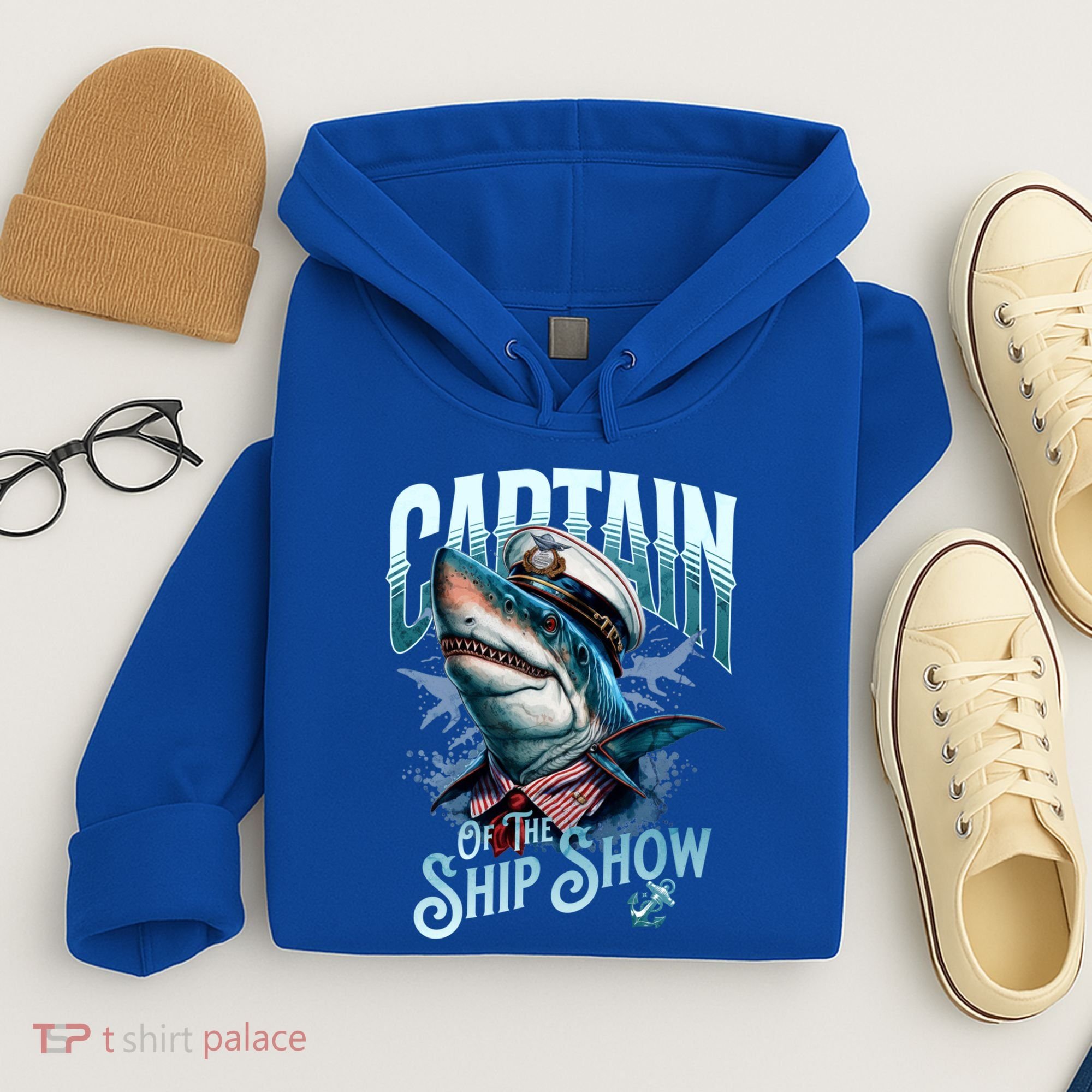 Funny Pontoon Captain Motor Boat Dad Shark Graphic Gift Hoodie