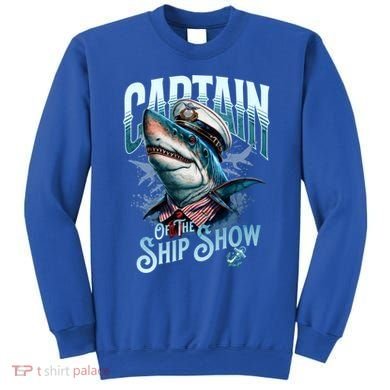 Funny Pontoon Captain Motor Boat Dad Shark Graphic Gift Sweatshirt