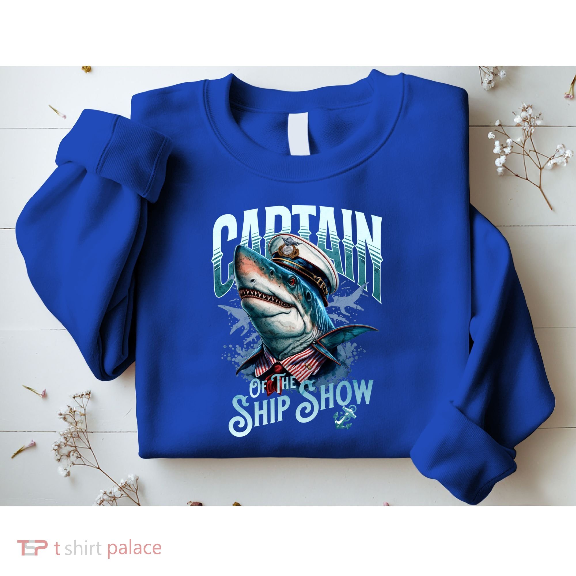 Funny Pontoon Captain Motor Boat Dad Shark Graphic Gift Sweatshirt