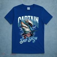 Funny Pontoon Captain Motor Boat Dad Shark Graphic Gift T-Shirt thumb 5