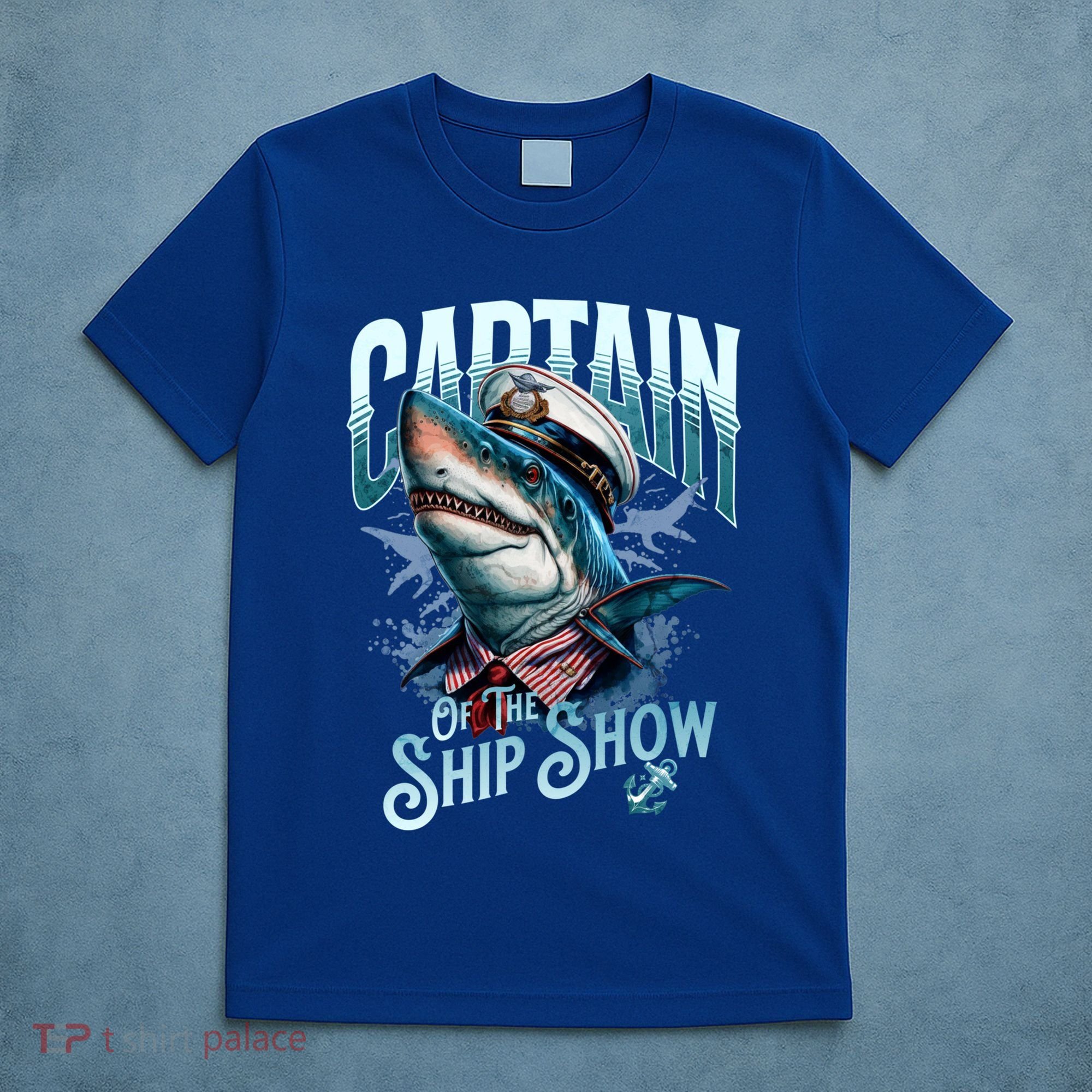 Funny Pontoon Captain Motor Boat Dad Shark Graphic Gift T-Shirt