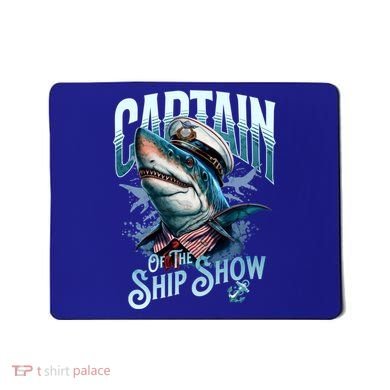 Funny Pontoon Captain Motor Boat Dad Shark Graphic Gift Mousepad