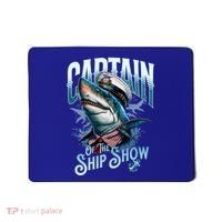 Funny Pontoon Captain Motor Boat Dad Shark Graphic Gift Mousepad thumb 0