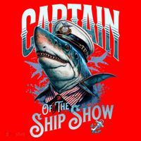 Funny Pontoon Captain Motor Boat Dad Shark Graphic Gift Santa Hat thumb 1