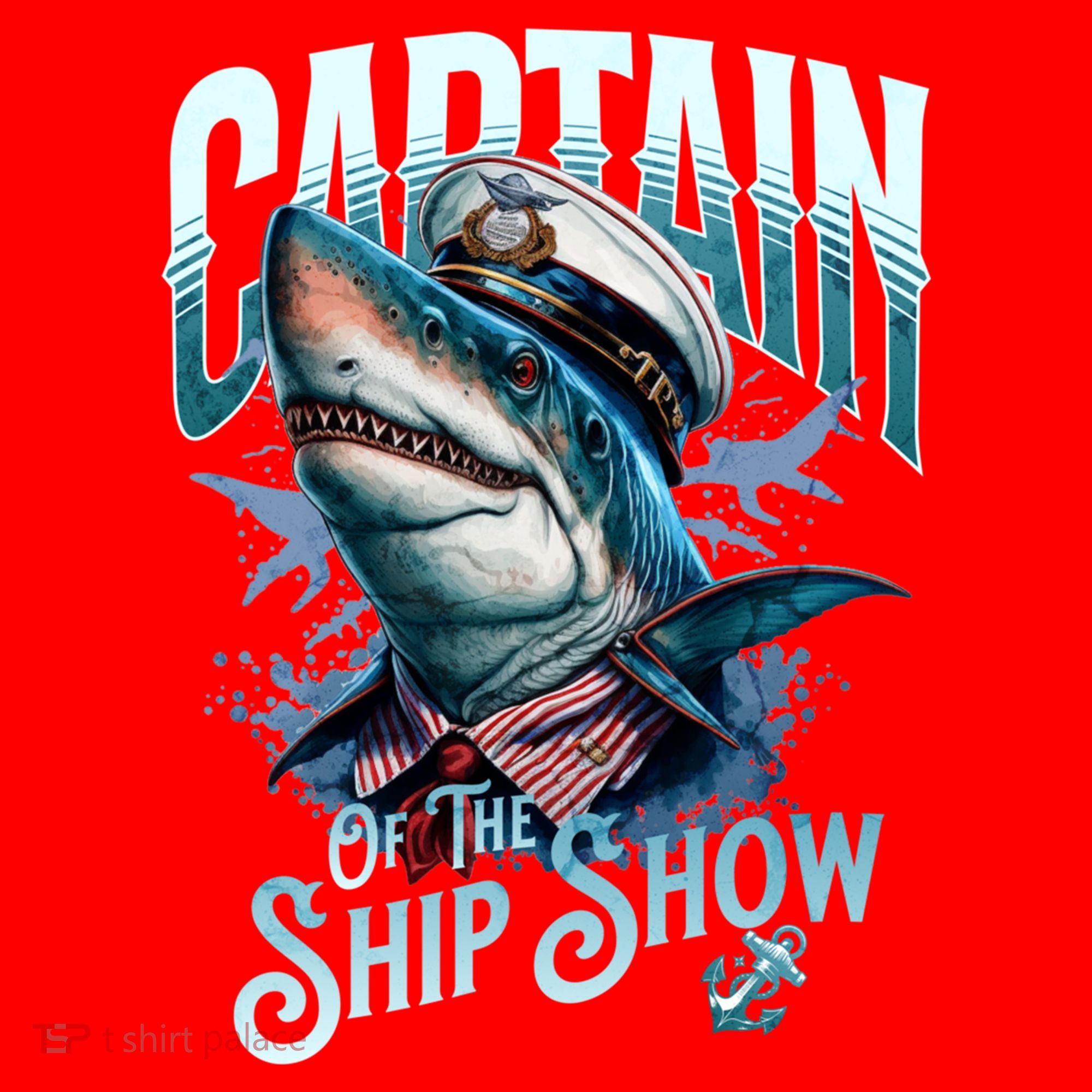 Funny Pontoon Captain Motor Boat Dad Shark Graphic Gift Santa Hat