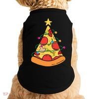 Funny Pizza Christmas Tree Lights Funny Xmas Doggie Tank thumb 0