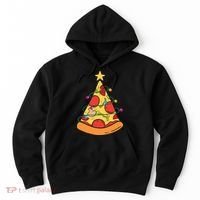 Funny Pizza Christmas Tree Lights Funny Xmas Hoodie thumb 0
