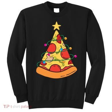 Funny Pizza Christmas Tree Lights Funny Xmas Sweatshirt