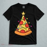 Funny Pizza Christmas Tree Lights Funny Xmas T-Shirt thumb 5