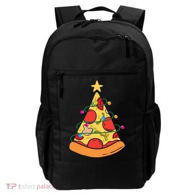 Funny Pizza Christmas Tree Lights Funny Xmas Backpack