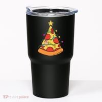 Funny Pizza Christmas Tree Lights Funny Xmas Tumbler thumb 0