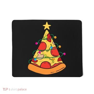 Funny Pizza Christmas Tree Lights Funny Xmas Mousepad