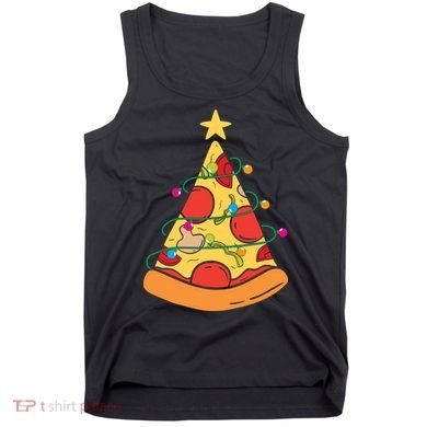 Funny Pizza Christmas Tree Lights Funny Xmas Tank Top