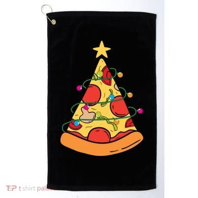 Funny Pizza Christmas Tree Lights Funny Xmas Golf Towel