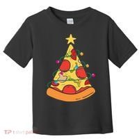 Funny Pizza Christmas Tree Lights Funny Xmas Toddler T-Shirt thumb 0