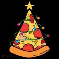 Funny Pizza Christmas Tree Lights Funny Xmas Kids Hoodie thumb 5