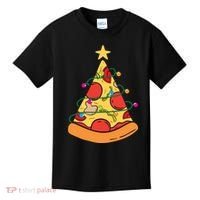 Funny Pizza Christmas Tree Lights Funny Xmas Kids T-Shirt thumb 0