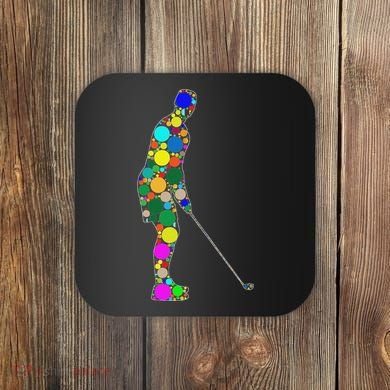 Funny Polka Dot Golf Lover September 15th Dot Day Coaster