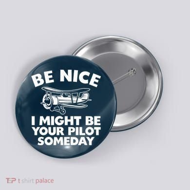 Funny Pilot Design For Aviation Airplane Pilot Button